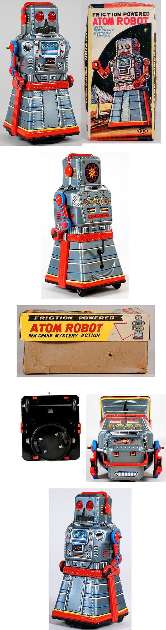 c.1957 Yoshiya, Friction Powered Atom Robot in Original Box